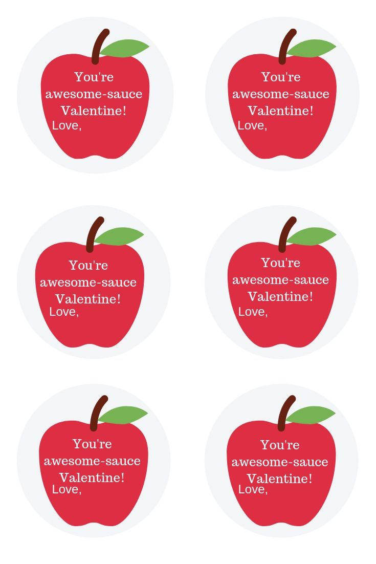 Applesauce Pouch Valentines Free Printable