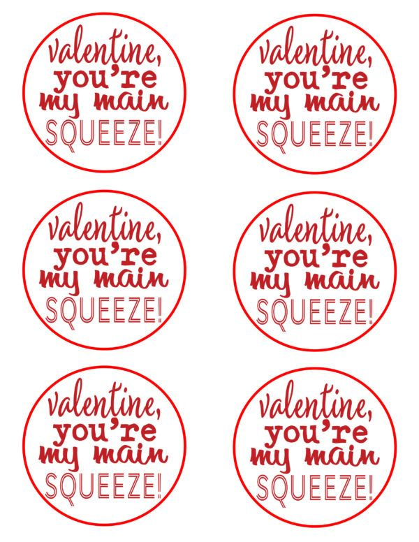 You're My Main Squeeze Valentine Printable