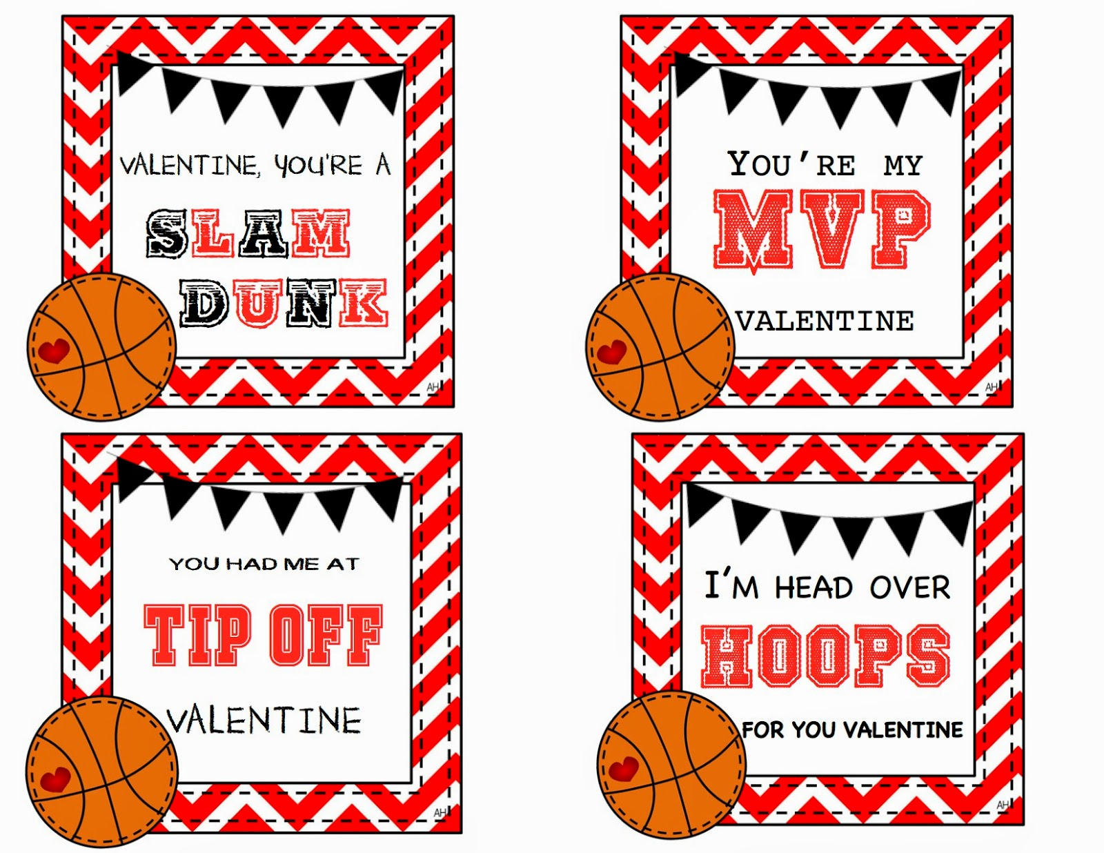 Basketball Valentine Cards Free Printable